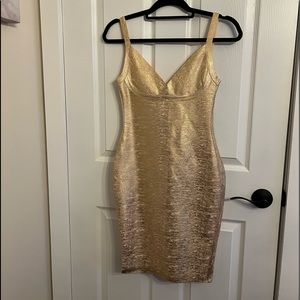 Gold dress.